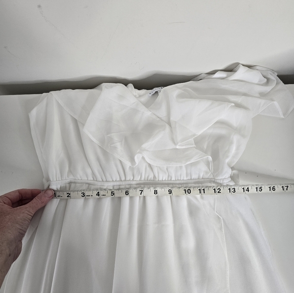 Baltic Born Katya Ruffle Maxi Dress White Size M Bridal Garden Party Flowy - Picture 11 of 15